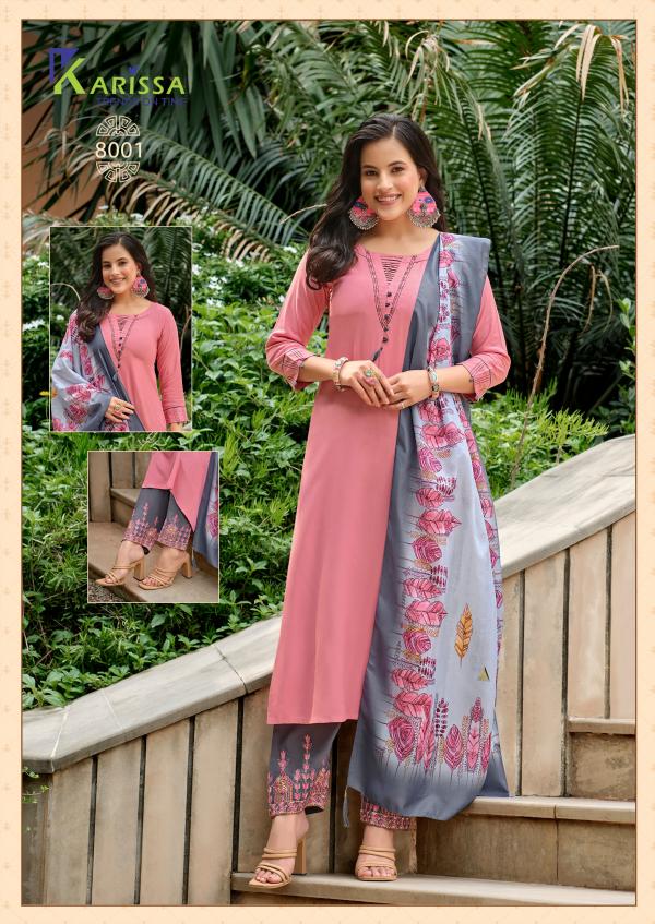 	Karissa Vidisha Vol 8 Premium Rayon Kurti Bottom With Dupatta